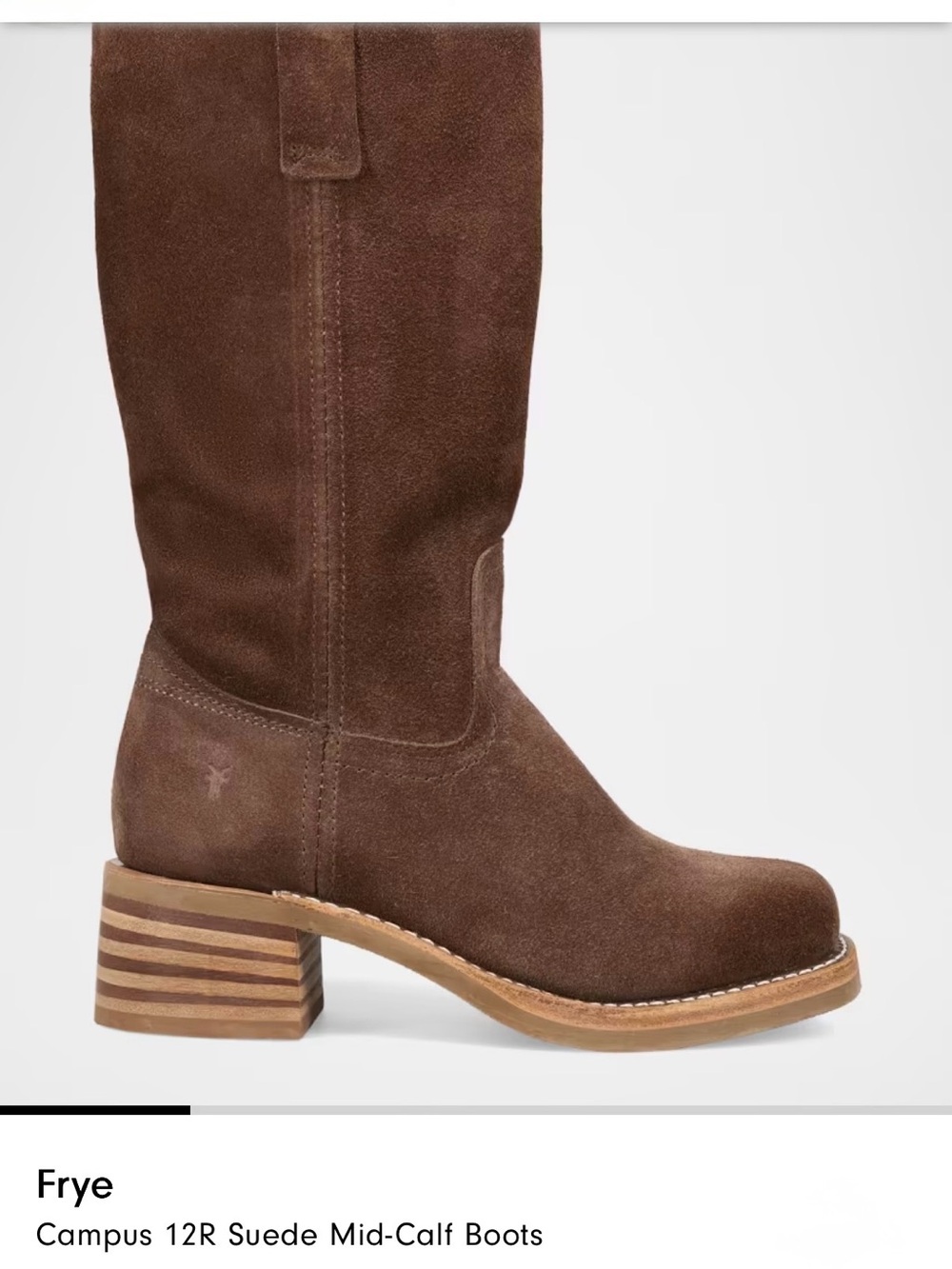 NWOT FRYE Campus 12R Suede Mid-Calf Boots 🔥 rare size 🔥 - Picture 4 of 12